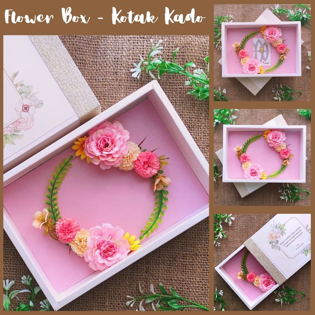 

flowerbox warna pink pastel kado untuk ulang tahun pacar wanita, hadiah anniversary ulang tahun pernikahan unik mewah