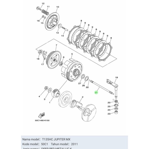 ROD AS STUD STUT KOPLING VIXION OLD JUPITER MX NEW ASLI ORI YAMAHA 3C1 E6357 10