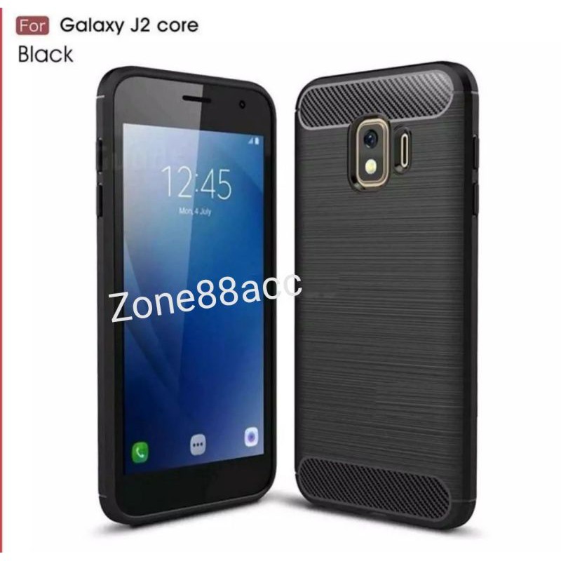 Samsung J2 Core Silicon Case Softcase iPAKY Carbon Casing Cover TPU