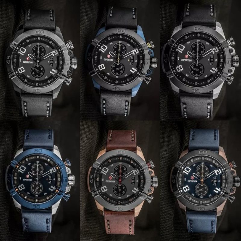Jam tangan Expedition Pria Kulit 6763 / E6763 / Expedition6763 original 1 tahun