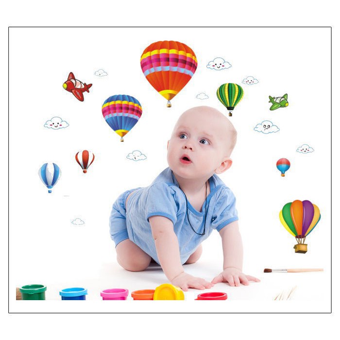 RELIZA WALL STICKER BALON UDARA ANAK AWAN KIDS ANGKASA LANGIT STIKER DINDING XY8070