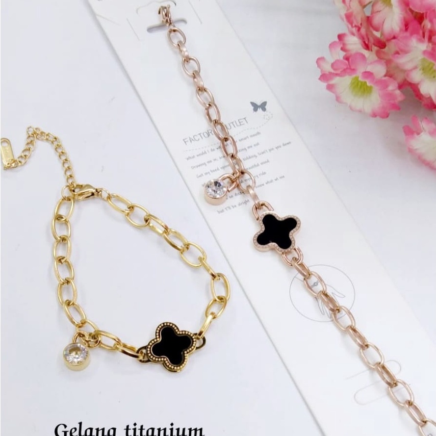 gelang wanita asli titanium / perhiasan wanita asli bahan titanium