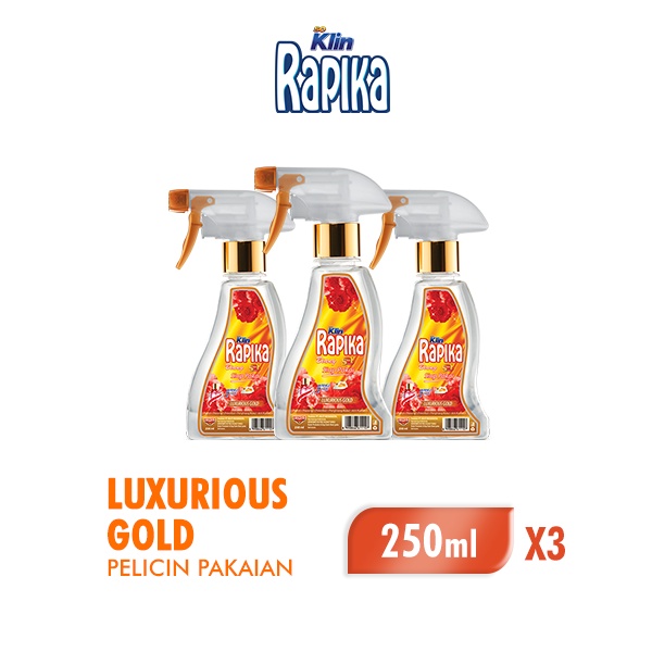 Rapika Biang Pewangi Pakaian Luxurious Gold Botol 250 ml x3