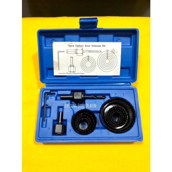 best seller] HOLE SAW SET 13 PCS/HOLESAW 13 PCS/MATA BOR KAYU/MATA PELUBANG KAYU