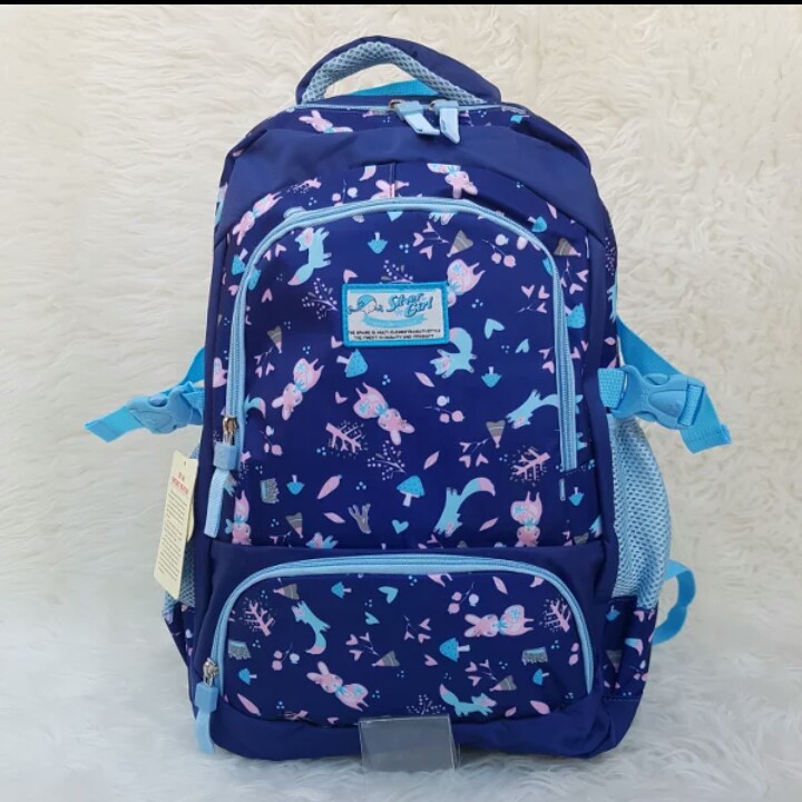 silver gilr tas ransel laptop anak tas sekolah anak tas alto original - free rain cover