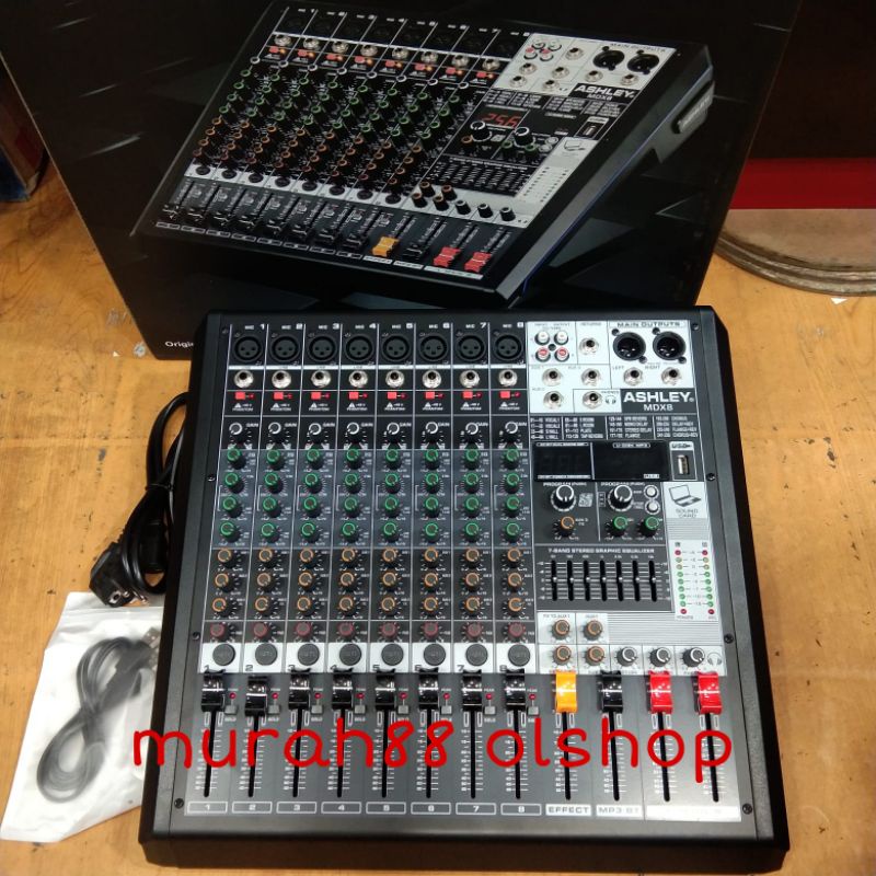 Mixer Audio Ashley MDX8 MDX 8 + Effect Digital Original