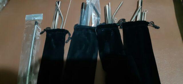(free Sumpit) Stainless Straw  5 Pcs Black Set