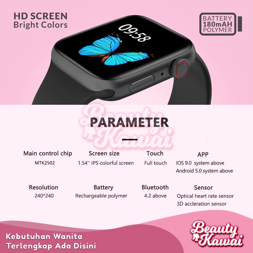 Smartwatch Jam Tangan Digital T500 X8 Fashion Wanita Pria Waterproof