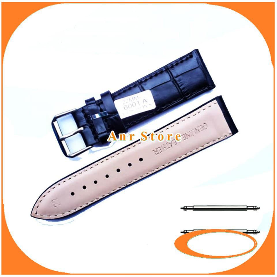 Tali Jam Tangan Kulit Genuine 18 20 22 24 mm Bonus Spring Bar