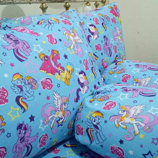 Seprei Katun Warna Biru Motif Anak Kartun Unicorn Kuda Pony Adem Shopee Indonesia