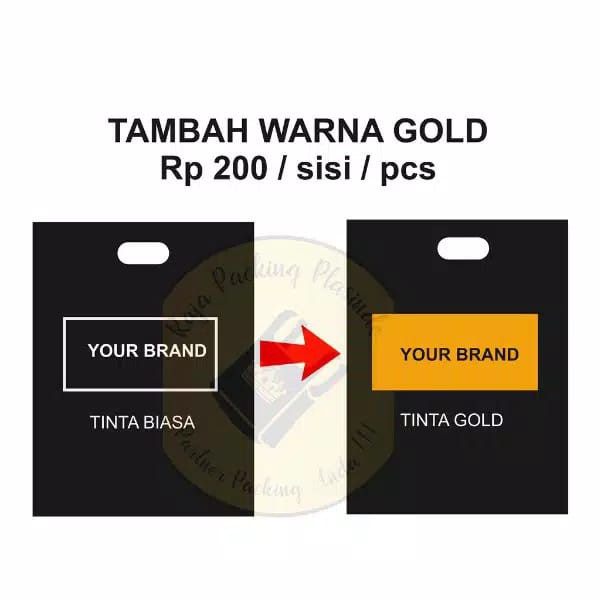 

Tambah warna Tinta Gold atau silver Khusus untuk Plastik Sablon