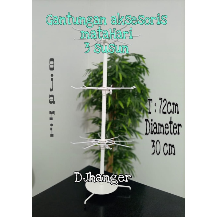 Rak Display Putar Matahari 3 Susun Besi Kuat Tebal Display