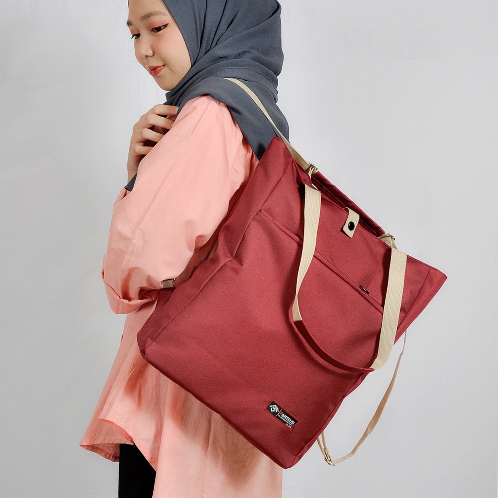 Tas Japanese Style Fanteus Tas Selempang Tote bag Ransel 3 in 1 Solid