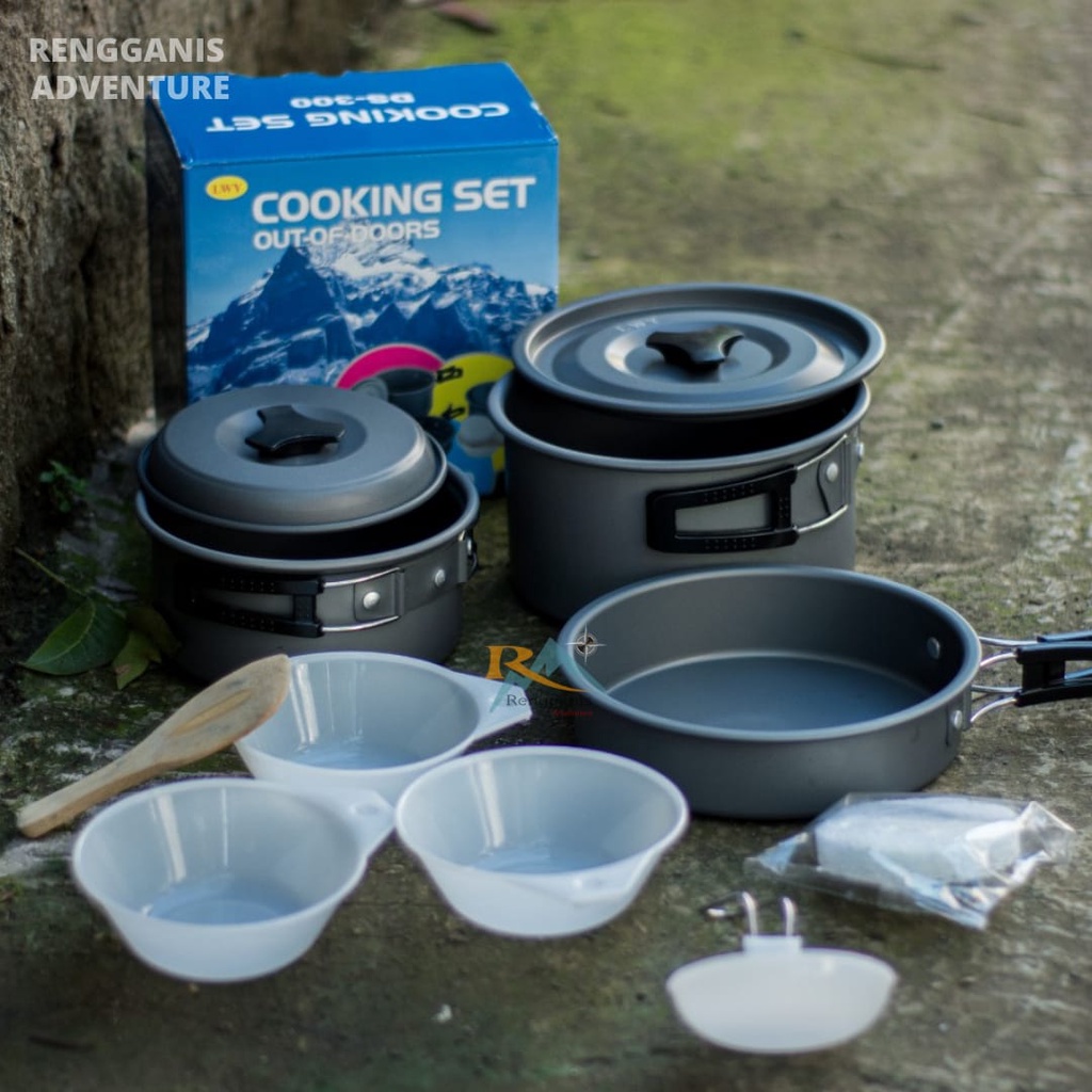 Cooking Set DS 300 Cookingset SY 300 Panci Nesting Kemah Alat Masak Camping