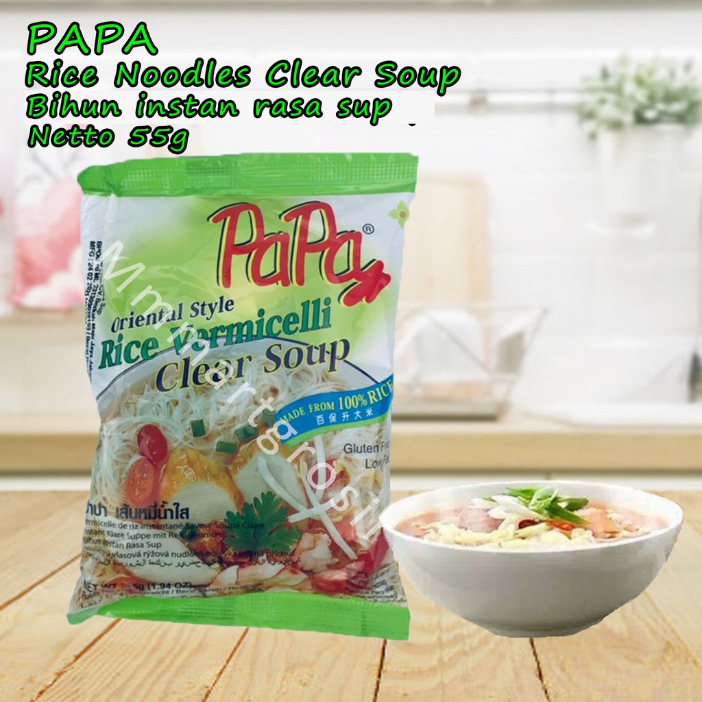 Papa / Rice vermicelli Clear Suop / Bihun instan rasa sup / 55g