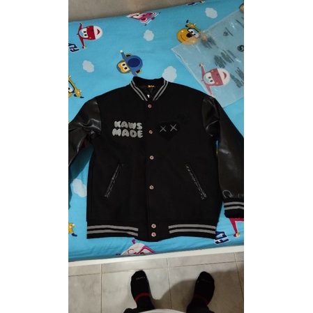 Human Made Dry Alls x Kaws Varsity Jacket Black