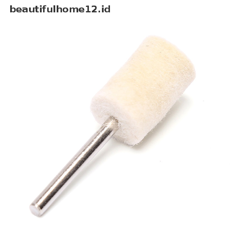 【beautifulhome12.id】 10Pcs Wool Felt Mounted Polishing Grinding Buffing Wheel For Drill Rotary Tool .