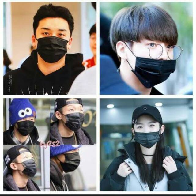 MASKER HITAM IDOL KOREA (READY STOCK)