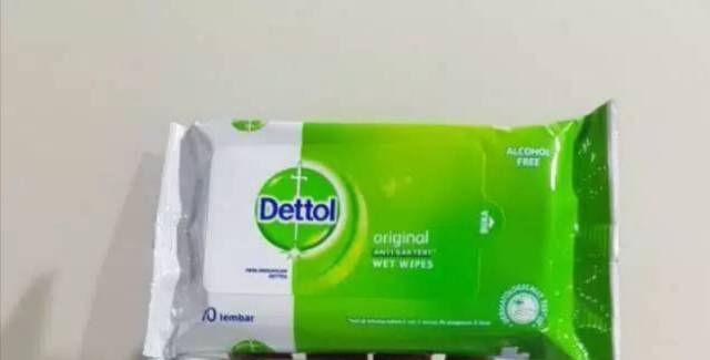 Tissue Basah Dettol Wet Whipes Original 10 Sheet (Anti Bakteri Detol)Barang Dijamin original#.