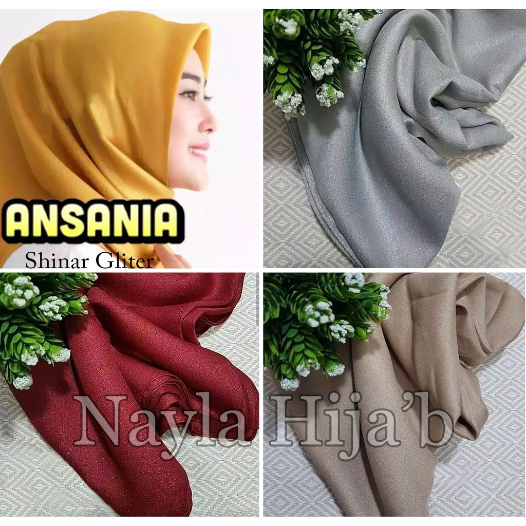 Jilbab Segiempat Shinar Ansania Shinar Glamour Ansania Original Kerudung SegiEmpat  Nayla Hija'b