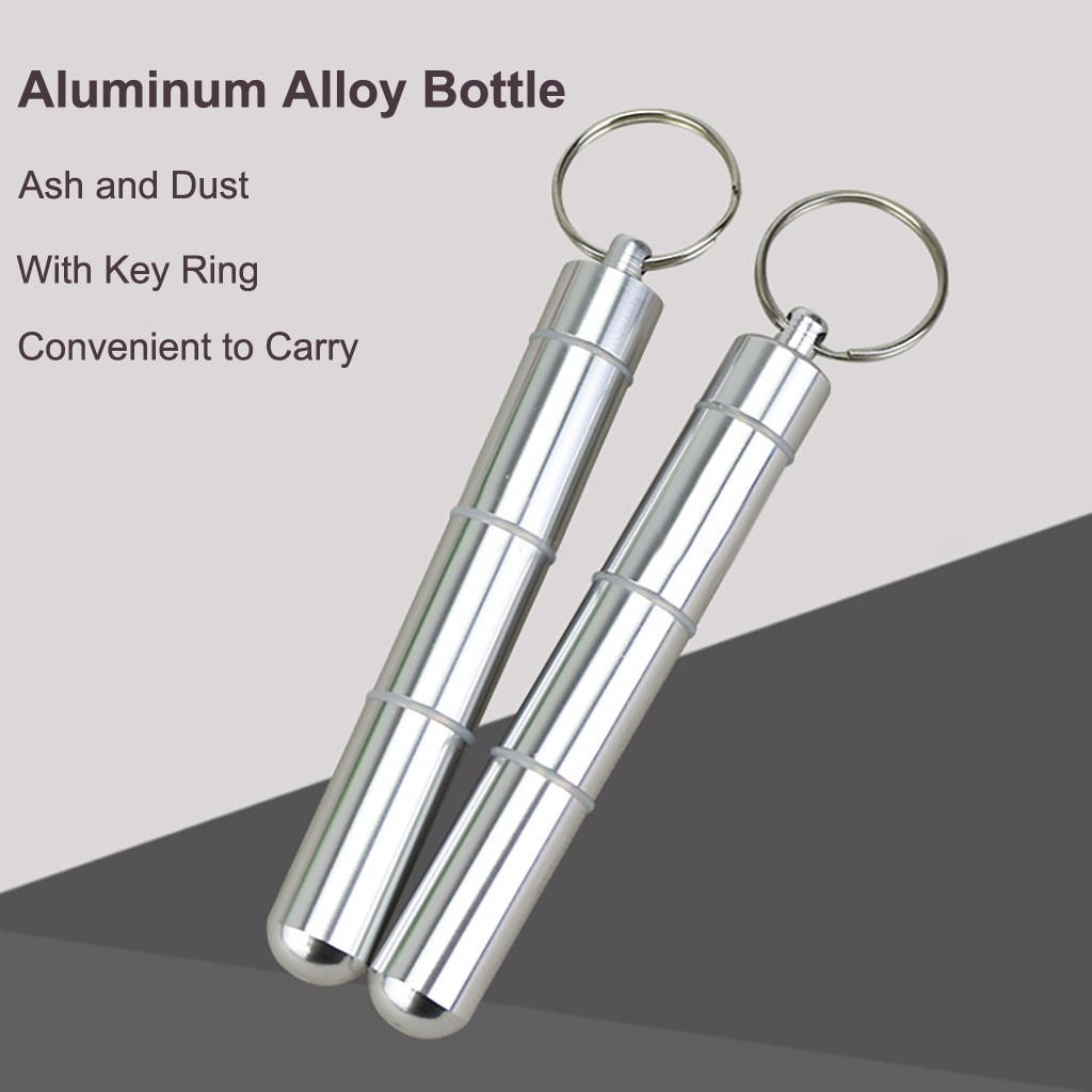 Pill Organizer Outdoor Dengan Gantungan Kunci Kotak Penyimpanan Fashion Aluminium Alloy Tahan Air Mini Seal Pill Box Portable Halus Novelty Metal Multifungsi Botol Pil