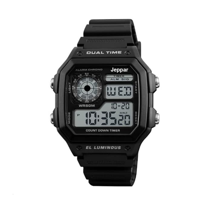 JEPPAR 1998 Jam Tangan Pria Sport Digital Led Day Date Anti Air 50M - Hitam