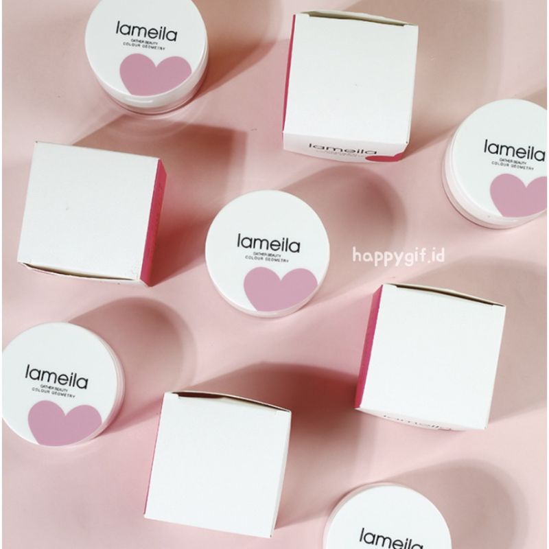 LAMEILA Bedak sakura Makeup base Oil control Powder dengan kaca