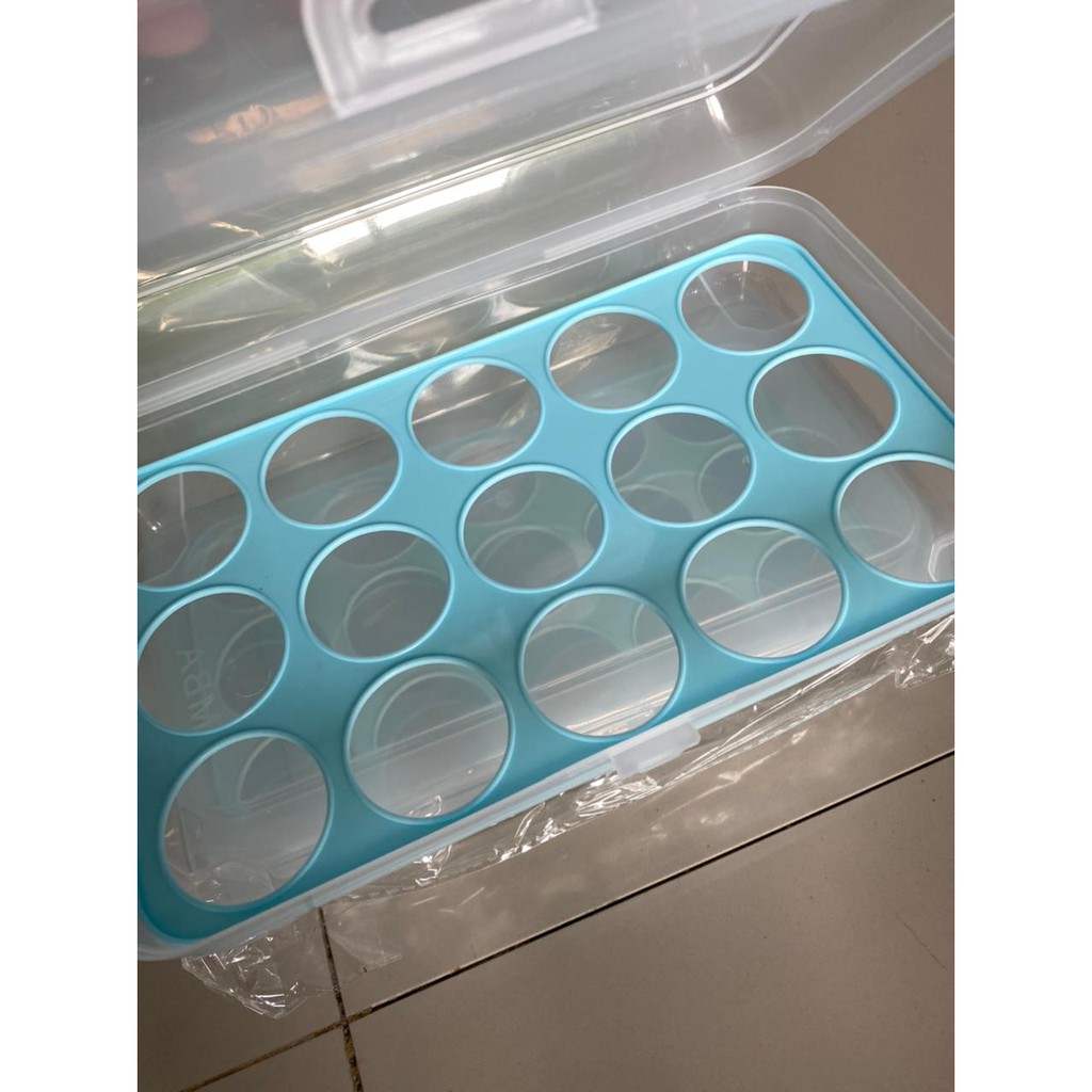 Kotak Telur Portable / Box telur / egg Box / egg organizer 15 sekat serbaguna