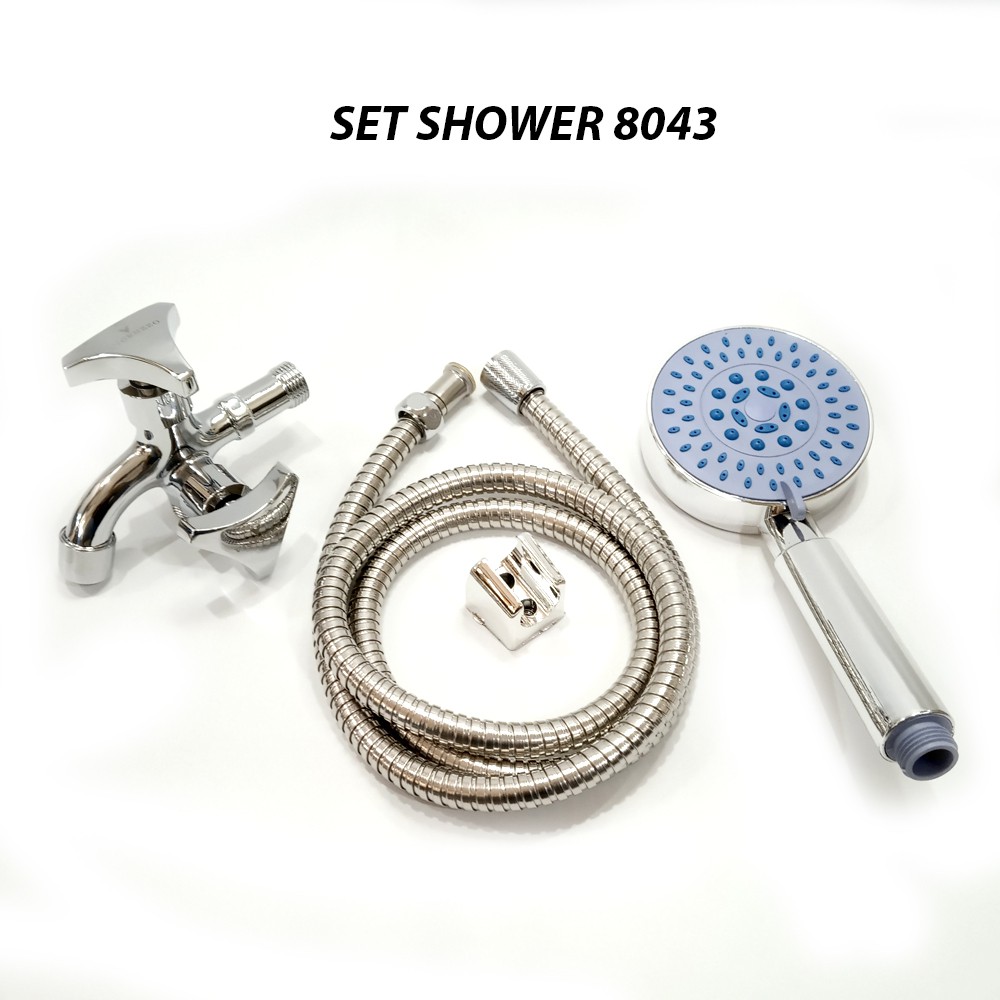 SET Shower Kamar Mandi Kran 1/2 Inch Pancuran Shower Besar 5 Mode Pancuran air