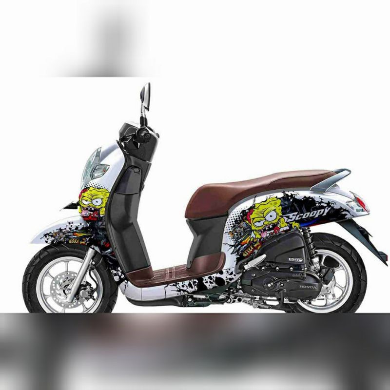 Sticker decal full body Honda Scoopy motif SpongeBob