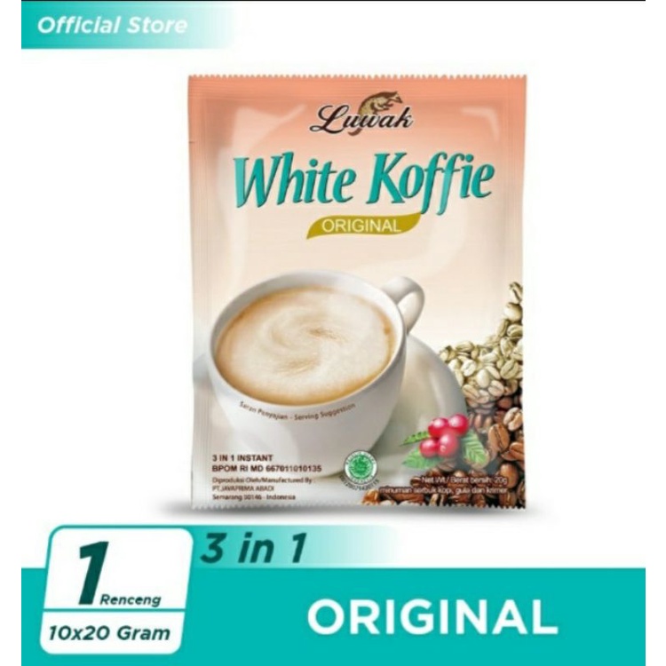 

Kopi Luwak White Coffee Original rencengan isi 10 pcs