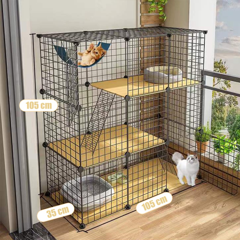 olla DIY Kandang Hewan Peliharaan / Kandang Kucing / Kandang Anjing / Kandang Kelinci / Kandang Hamster /  Pagar Besi-set lengkap-3