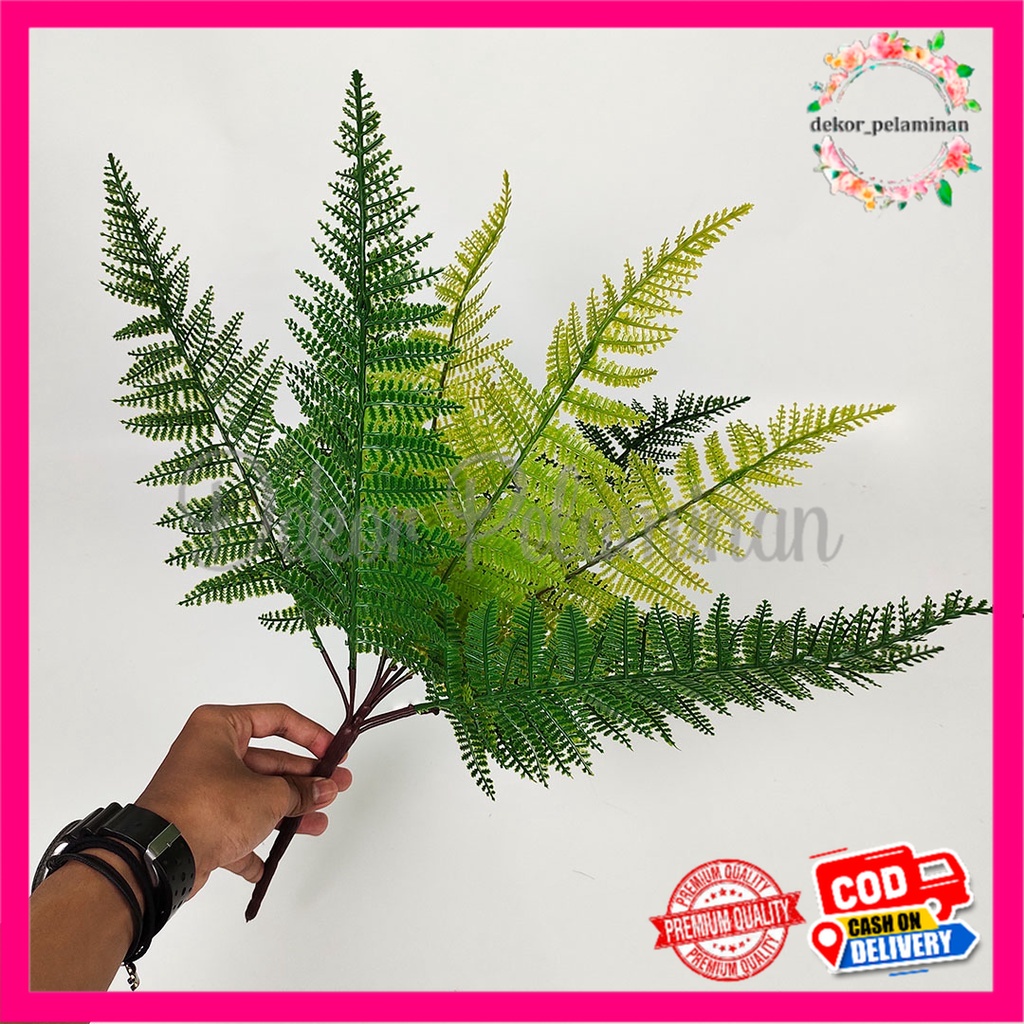 Jual Daun Pakis Gelombang Cabang Daun Artificial Palem Plastik Murah Daun Plastik Daun