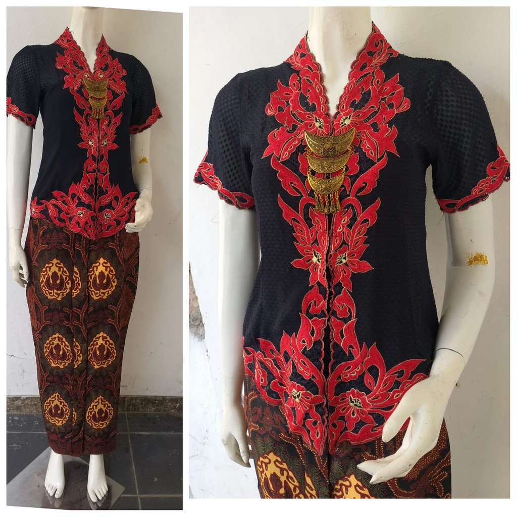 PROMO SET KEBAYA ENCIM BORDIR LANGSUNG KEBAHAN / KEBAYA ENCIM LENGAN PENDEK