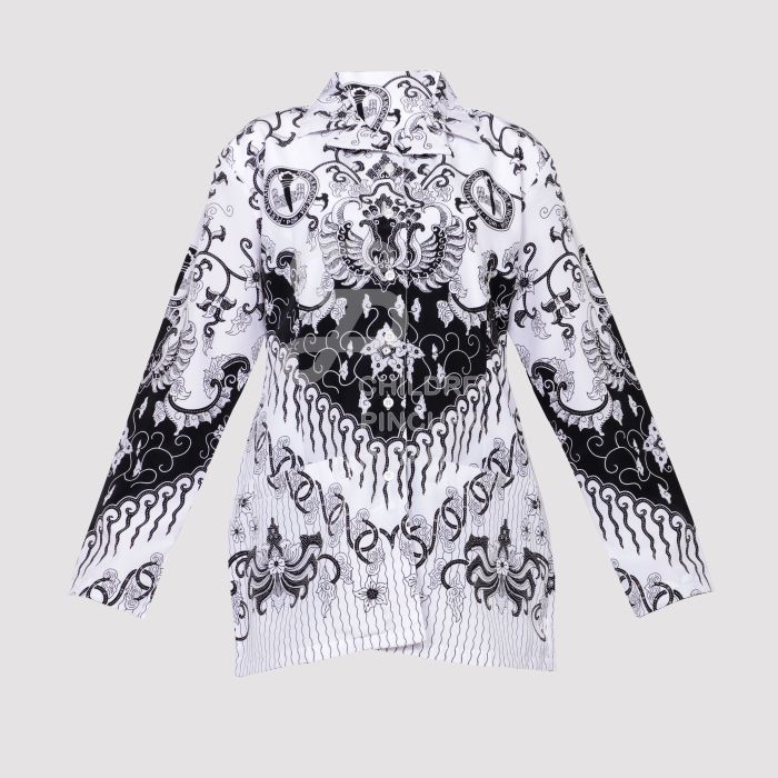 Children Pincuran Indah - Kemeja Batik PGRI Sutra Wanita Panjang