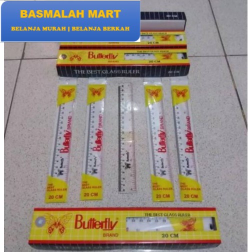 

Penggaris Plastik 20cm Butterfly / Mistar 20 cm (Ilham Berkah Mart)