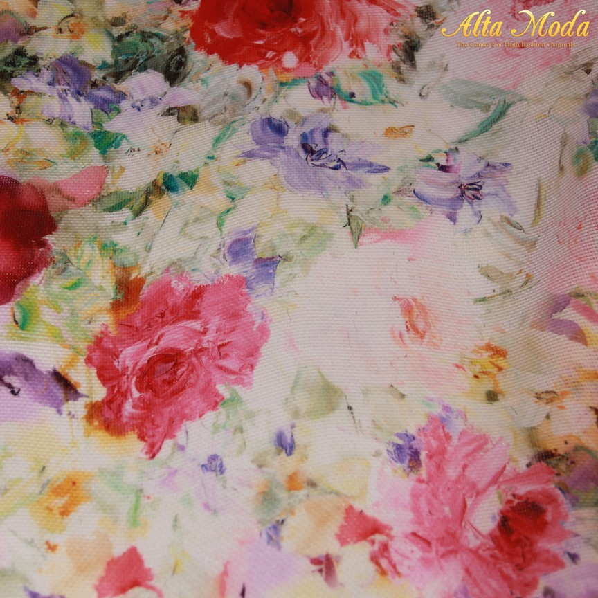 

Alta Moda Silk Gazar Abstract Rose Pink White (1M)