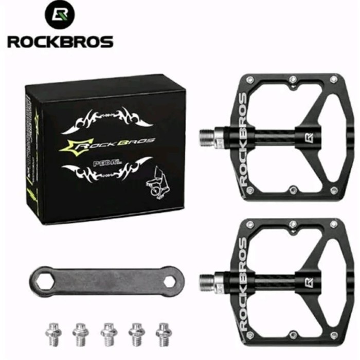 Pedal Sepeda Lipat ROCKBROS Bearing Aluminium Alloy Non Slip 2017-12E MTB Roadbike Aksesoris Sepeda OCEANMART OCEAN MART