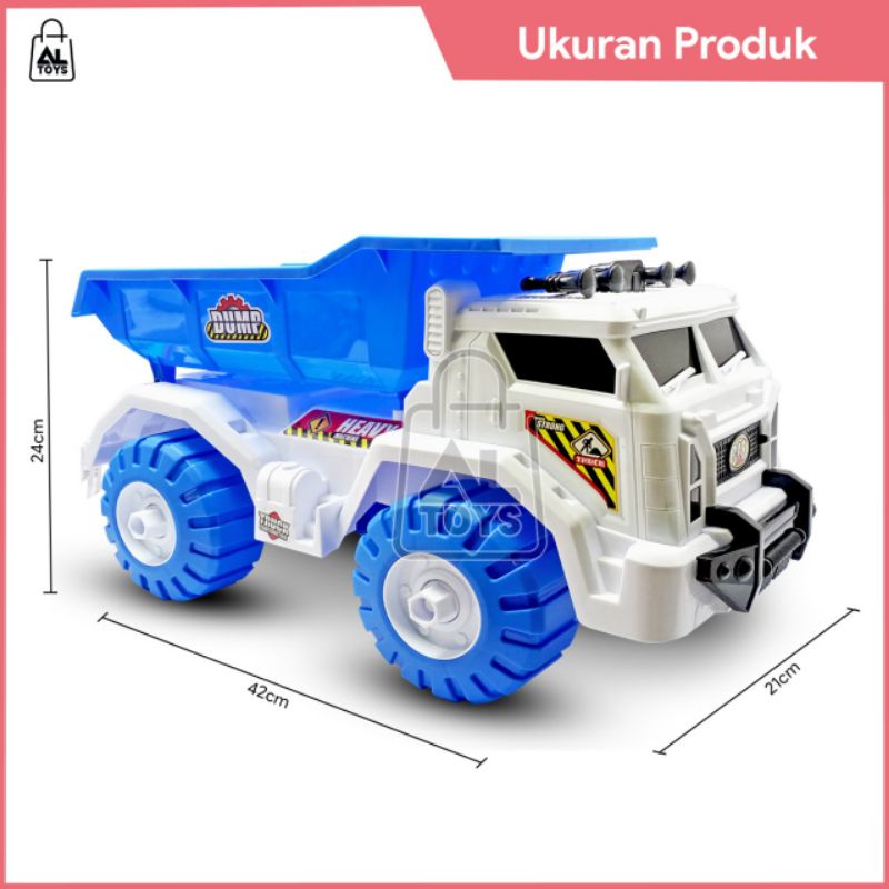 Mainan DIY Mobil Dump Truck Pasir Jumbo AK71 / Mainan Mobil Truck Bongkar Pasang