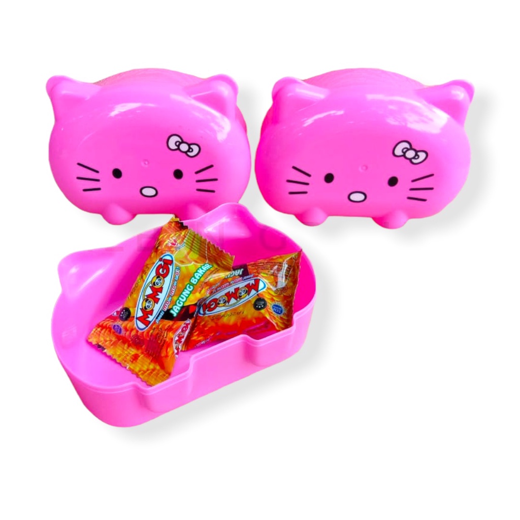 Lunch box hello kitty / tempat bekal pink / tempat bekal anak terbaru / tempat peyimpanan makanan termurah