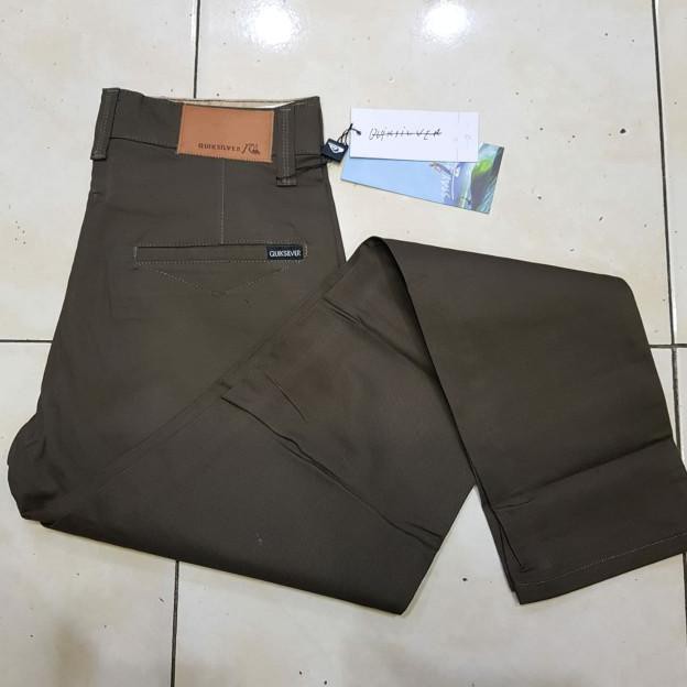 CELANA CHINOS PANJANG QUIKSILVER PREMIUM SURF SKATE - QUIKSILVER BROWN