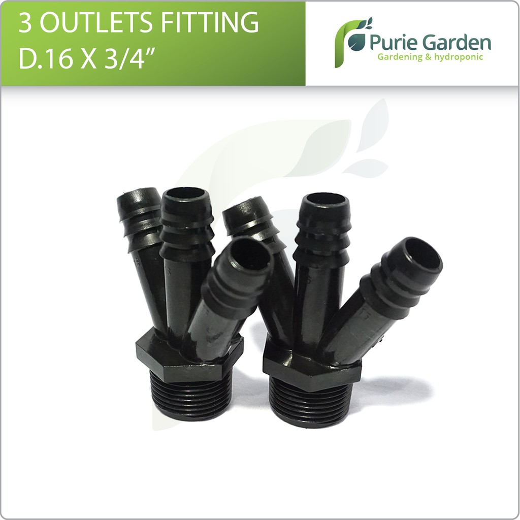 3 Outlets Fitting D. 16 x 3per4 Irritec