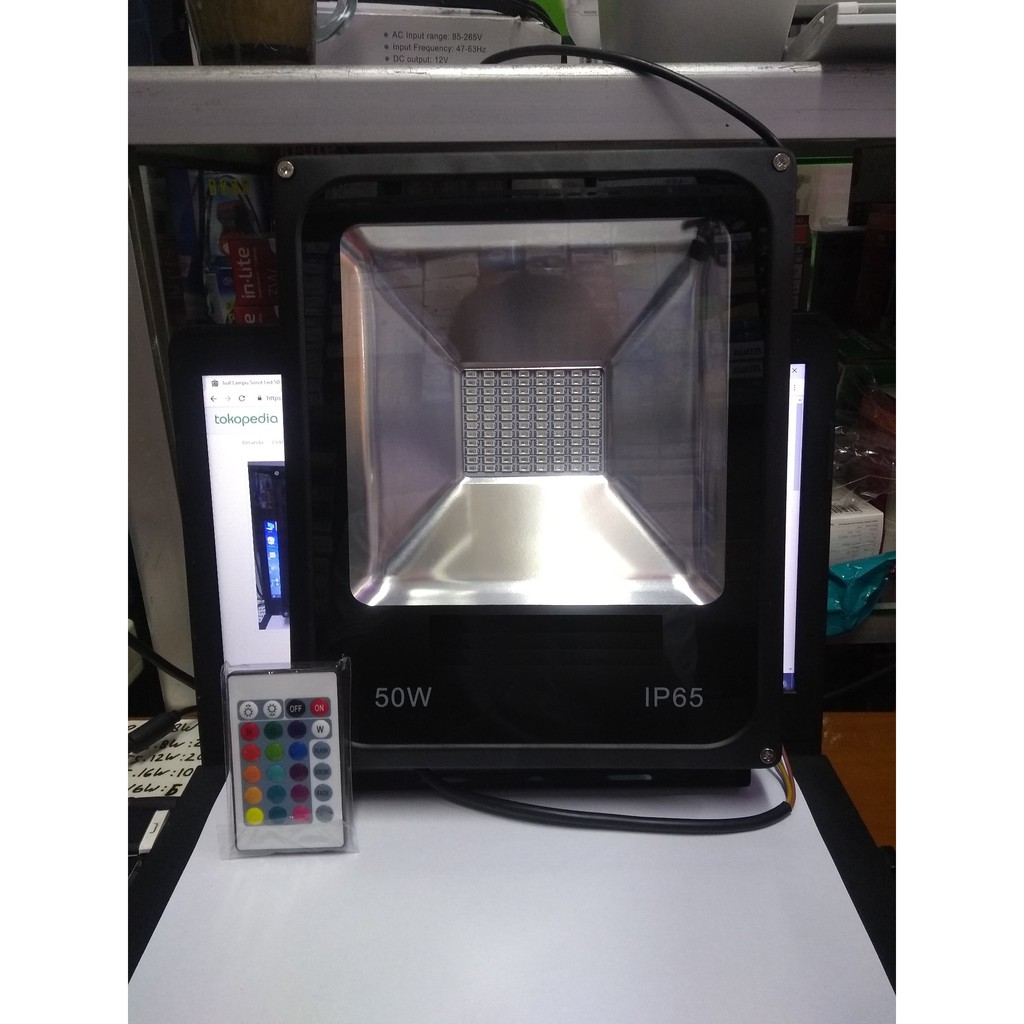 LED Flood / Kap Sorot LED RGB 50 Watt + Remote Control