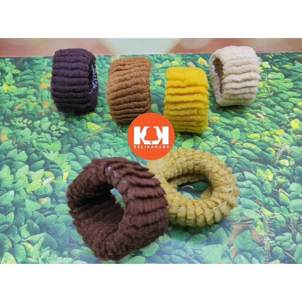 (SEDANG) IKAT RAMBUT DONAT WARNA WARNI POLOS GARIS MURAH / KUNCIRAN RAMBUT DONAT MURAH