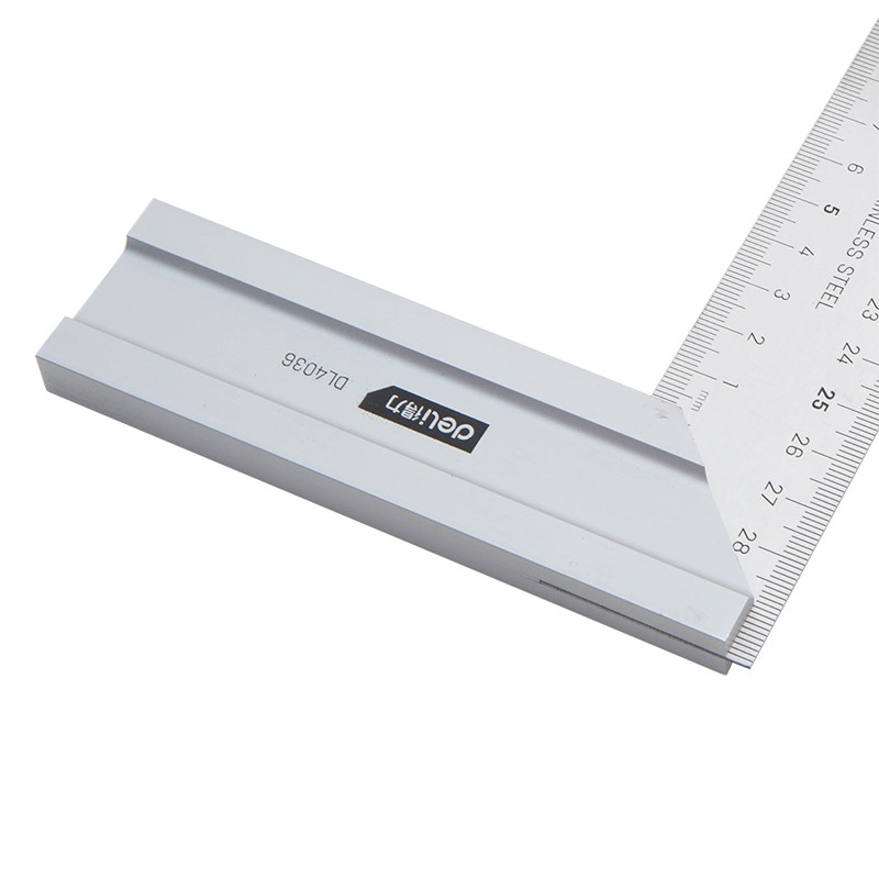 Deli Steel Angle Ruler/Penggaris Siku Tukang 30 cm Stainless Steel DL4036 /Alat Perkakas