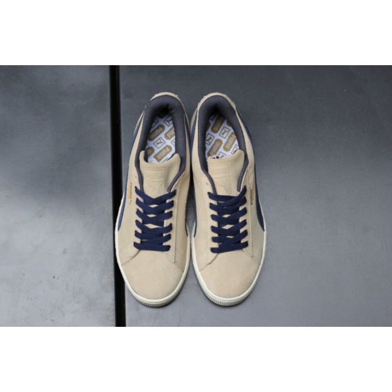 SALE Sepatu Pum4 Suede Cream Navy Original Sneakers Pria