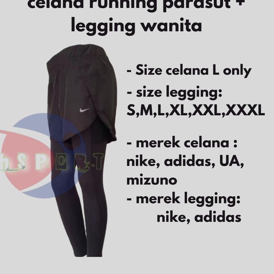 Super Shipping celana pendek parasut &amp; legging wanita olahraga jogging/ lari