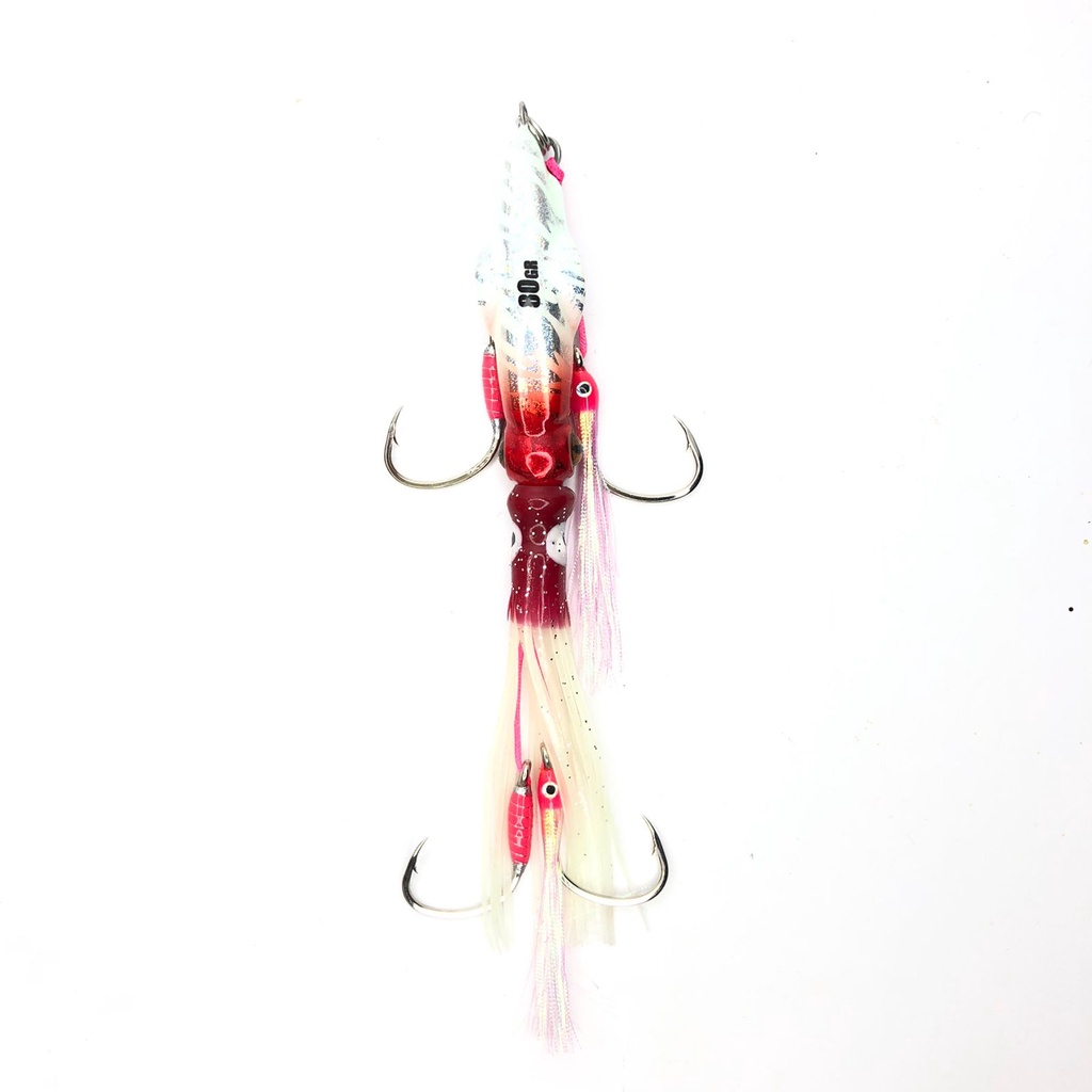 Umpan Lure Metal Jig Cumi 80gr GID The Angler Series + 2 Assist Double Hook GID 1/0