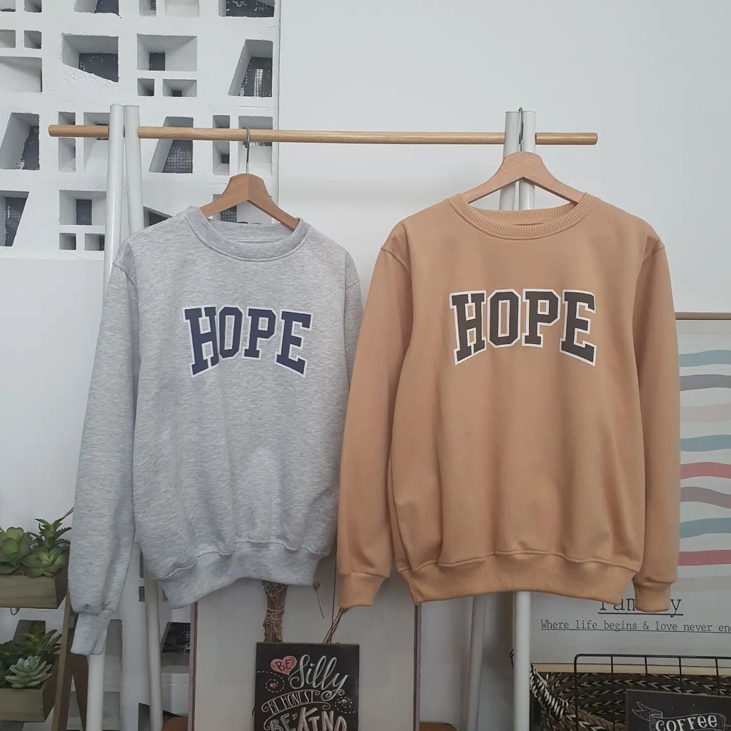 HOPE SWEATER / Sweater Terbaru / Sweater Terlaris / Sweater remaja / Sweater distro / Sweater oversize / Sweater crewneck oversize / Sweater terbaru unisex / Sweater Remaja Kekinian / Sweater Unisex / Sweater Cewe Cowo