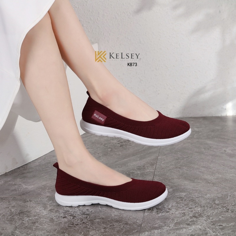 (GRATIS ALAS KAKI) NICOLE SEPATU SLIP ON KELSEY KB73  Flyknit Shoes Flats import